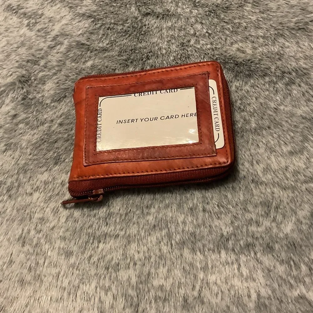 New Genuine Leather Zipper Wallet
